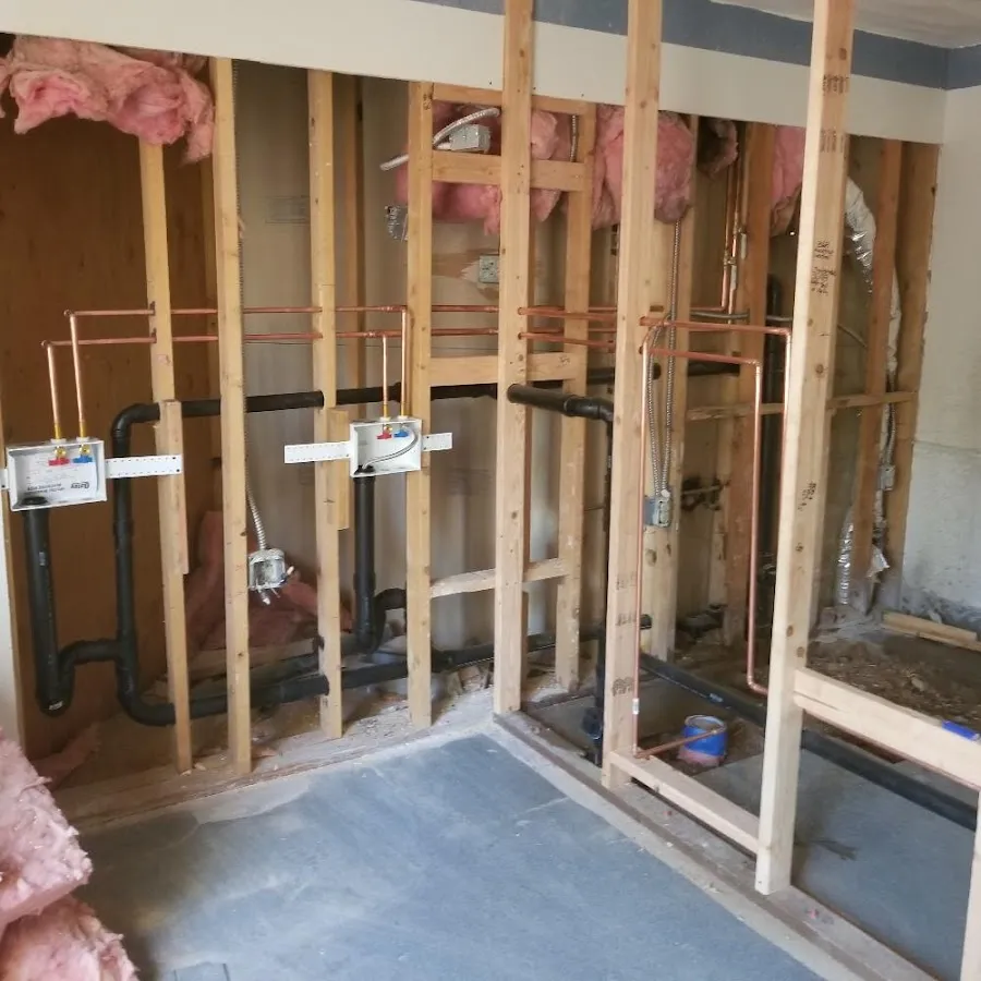 Copper pipe rough-in and plumbing installation in Shorewood